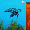 1pc Beach Metal Turtle Wall Art, Black Iron Sea Turtle Sculpture, Coastal Ocean Home Decor for Bathroom Living Room