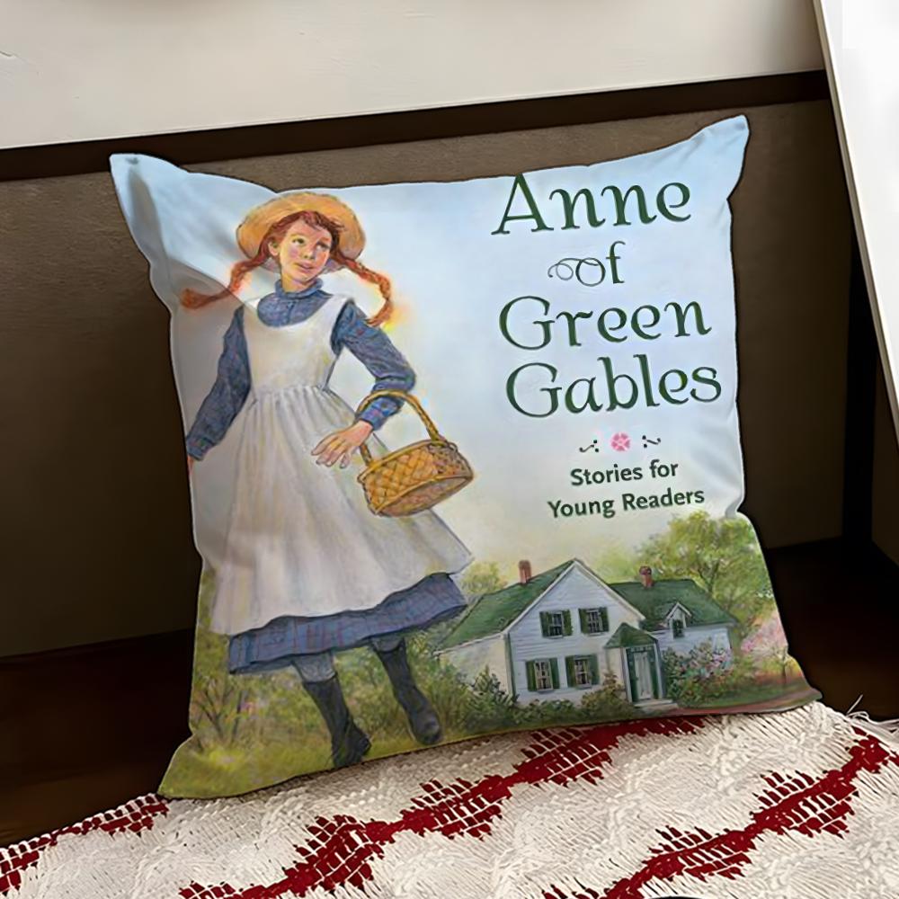 Books Anne of GGreen Gables Cushion Cover Reversible Soft Durable Pillow Cover Home Car MultiScene Use for Daily Comfort