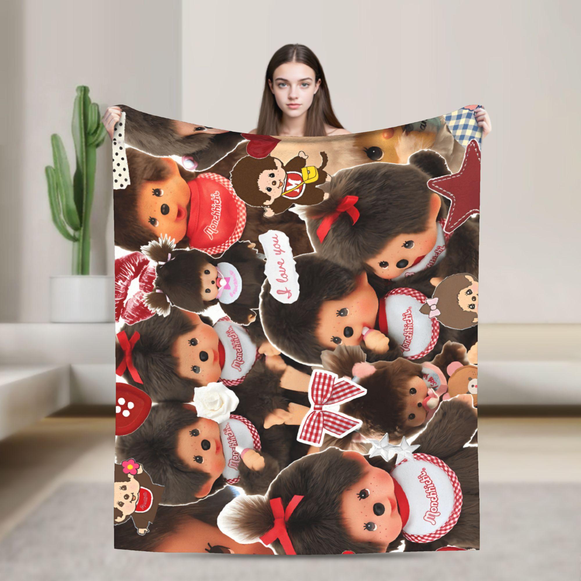 

Cute Monchichis Blanket Quality Super Soft Bedding Throws Winter Girls Boys Outdoor Pattern Bedspread 100x150cm