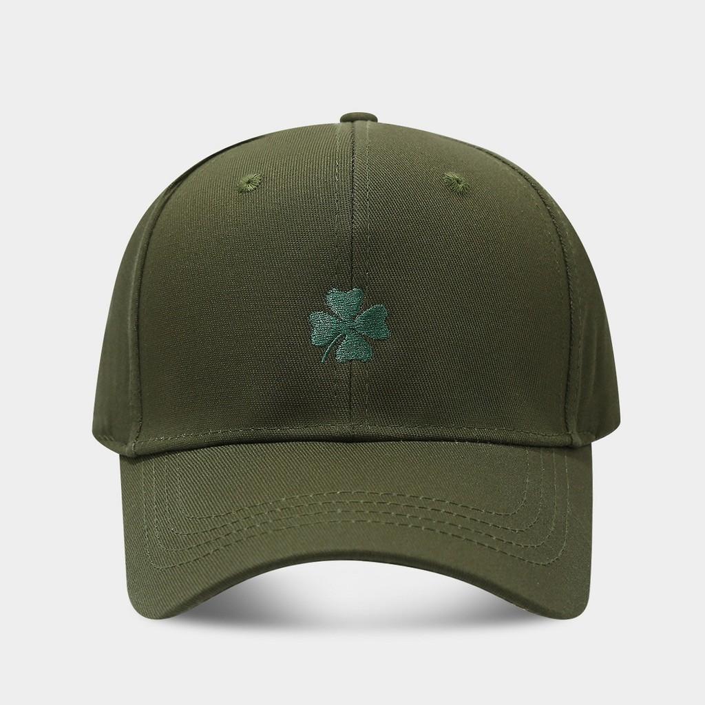 Lucky Four Leaf Clover Baseball Cap With Embroidered Flora For Spring Outdoor Activities
