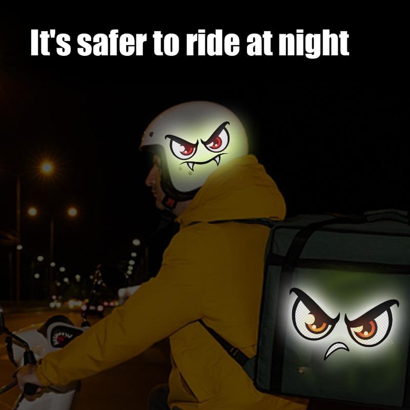 Reflective Film Decal Demon Eye Car Body Sticker Waterproof Vinyl for Car Motorcycle Helmet Scooter Night Safety Warning Sticker