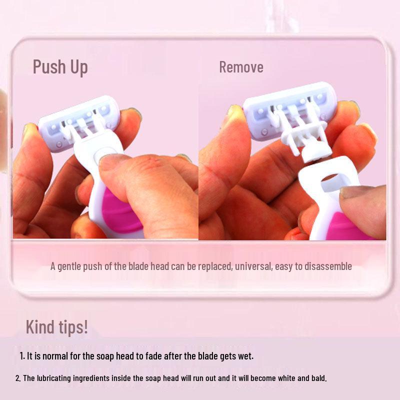 6-Layer Blade Pink Women's Razor for Underarms & Intimate Areas