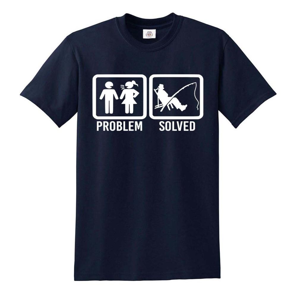 

PROBLEM SOLVED FISHING T SHIRT Carp Fishing Fisherman Gift For Him Party tshirt Unisex T-Shirt L
