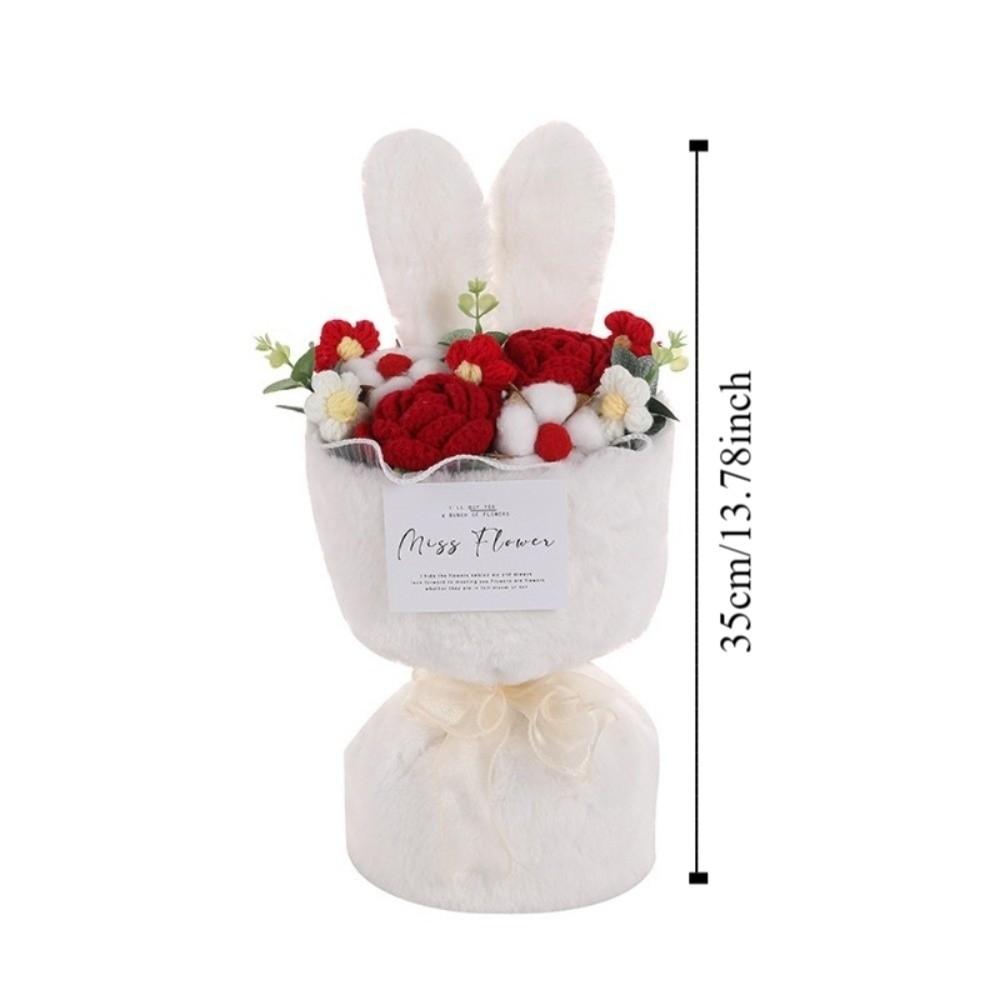 Rabbit Ears Crochet Flower Bouquet Handmade Flower Bouquet Artificial Flowers for Mother's Day