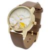 Fieldwork Women's Analog Watch with Leather Strap, Snoopy and PEANUTS 75th Anniversary Shaka Shaka Watch J, Woodstock Design, Brown, PNT046-3