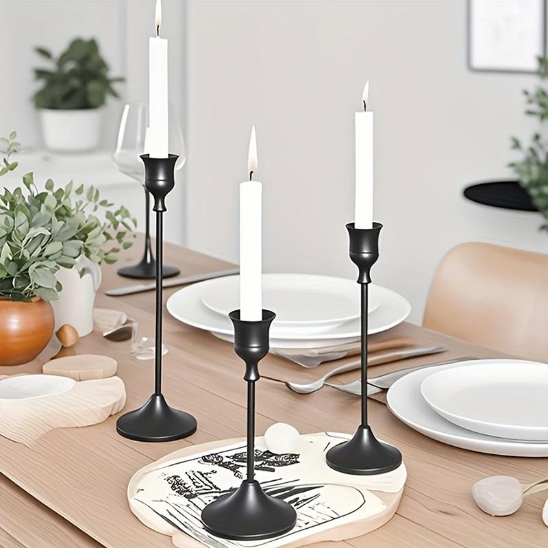 Vintage And Elegant Aluminum Tabletop Candlesticks Suitable For Valentine'S Day And Wedding Decorations