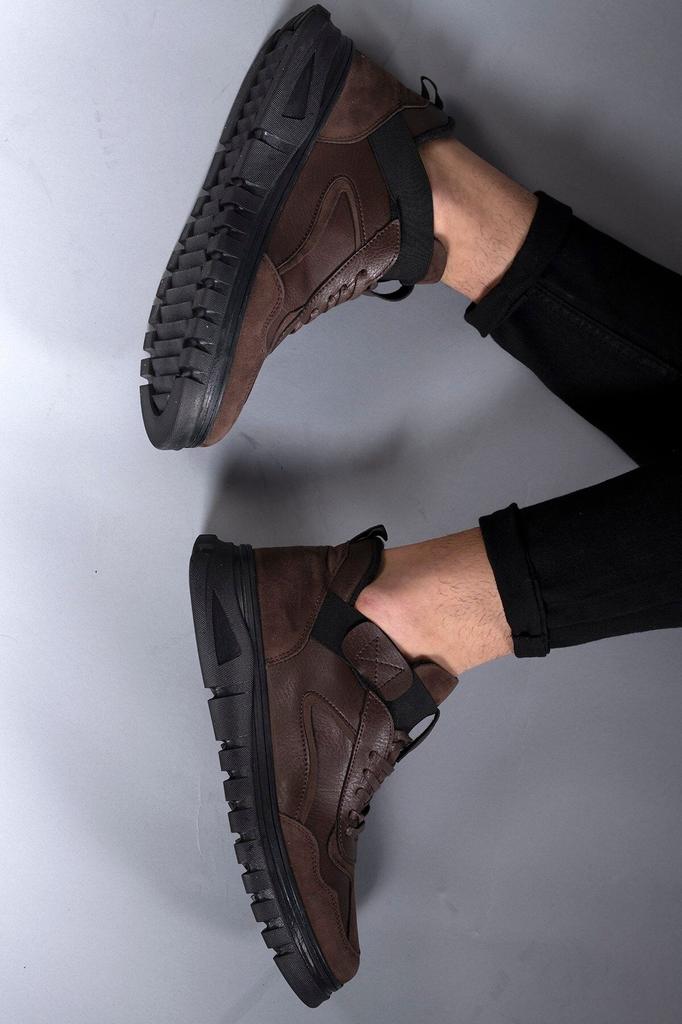 Pánské módní boty z umělé kůže na plochém podpatku černé lodičky