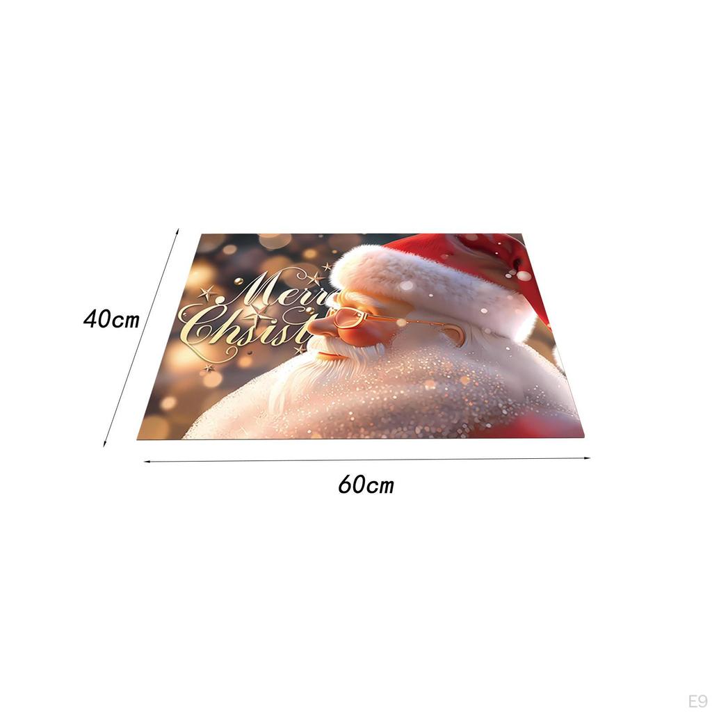 Christmas Door Mat Santa Claus Area Rug Farmhouse Runner Rugs for Dining Room,
