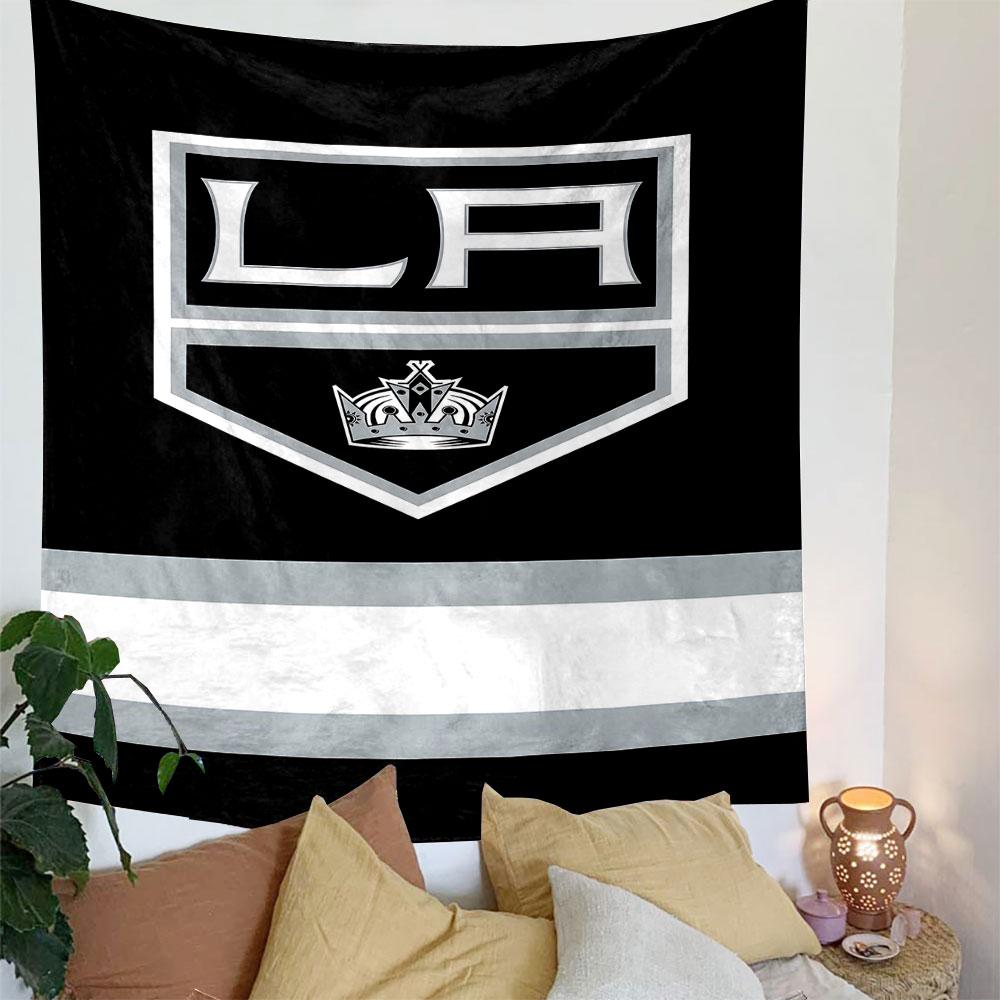 Black and Silver LA Kings Logo Design Patterned Tapestry Decorative Wall Hanging, Home Bedroom Living Room Decor