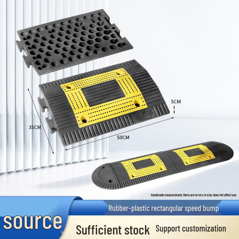 In-Stock Durable Speed Bumps: Thickened Rubber & Plastic for Parking Lot Safety