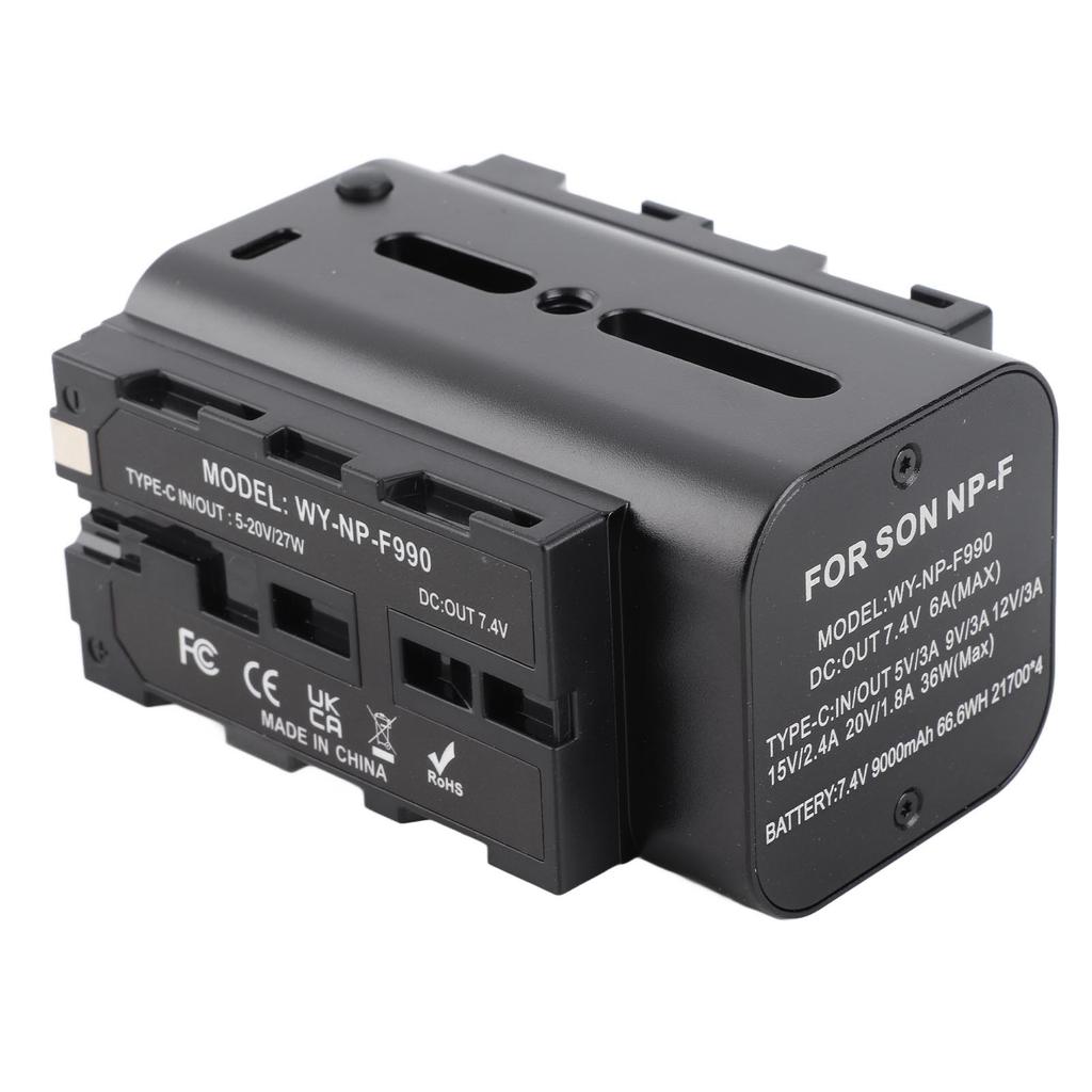 Dummy Battery Power Adapter for NP F970 F550 F770 Double Sided Camera Battery Power Supply Mount for Display and