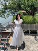 Elegant French Ruffle One-Shoulder Summer Dress 2026 - Women's Beautiful Niche Long Design