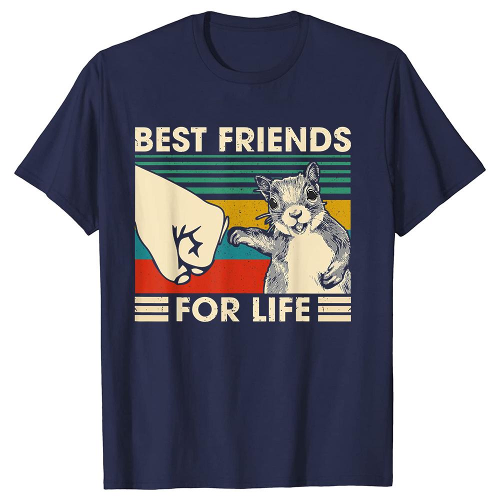 

Funny Retro Vintage Squirrel Best Friend For Life T Shirts Graphic Cotton Streetwear Birthday Gifts Summer Style Tshirt S