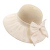 Spring and summer new women's straw hat big brim sun hat French pearl bow versatile sun protection hat travel