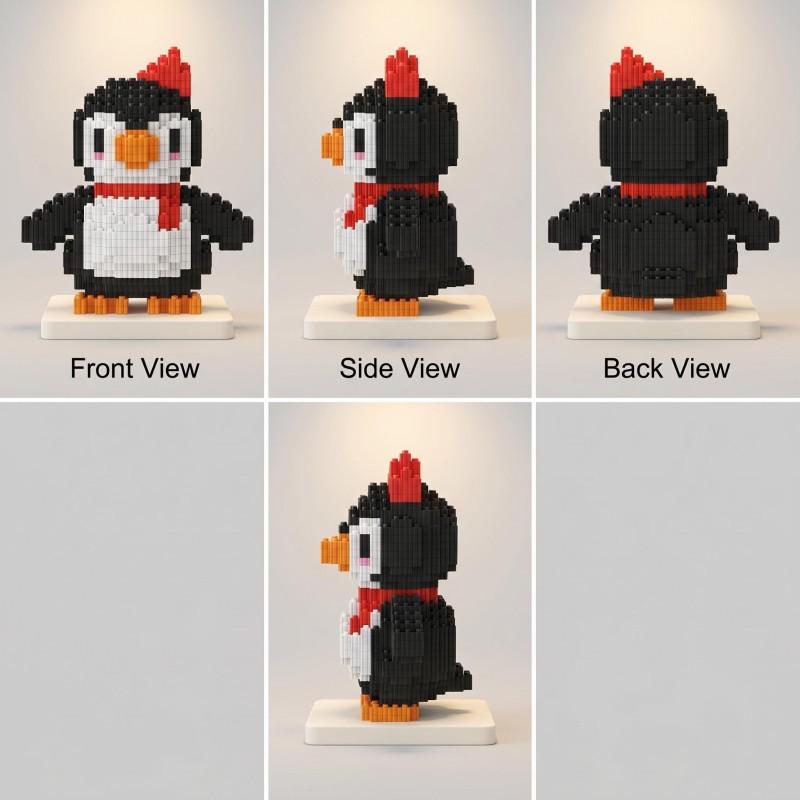 Red Penguin Building Blocks: Educational Toy for Cross-Border Animal Series Puzzles
