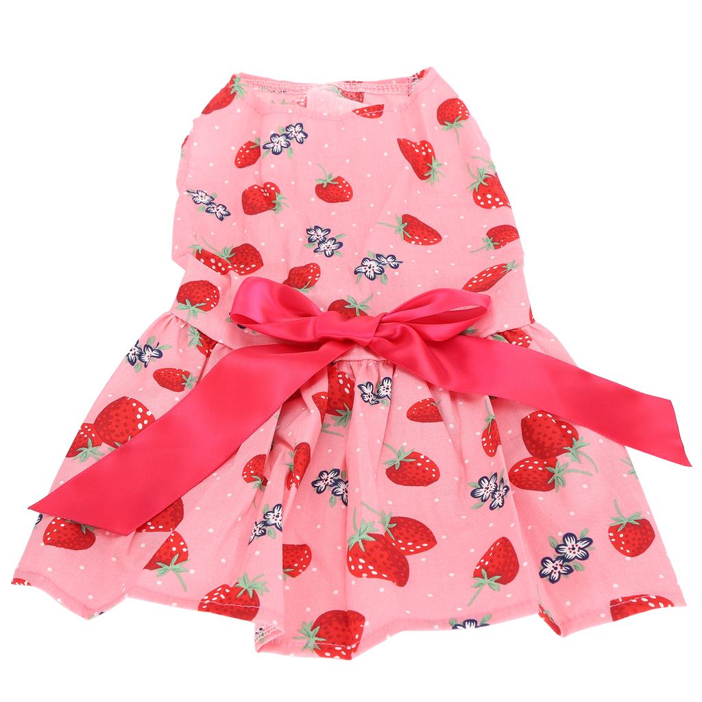 Cute Pet Summer Clothes Girl Dog Polyester Sleeveless Skirt Dresses with Bowknot for Party