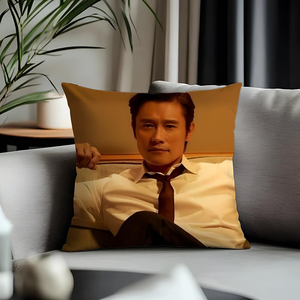 Viral Llee Byung Hunful Cushion Cover Antidustmite Pillowcase Invisible Zipper Silky Short Plush Sofa Cushion Cover