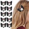 10Pcs Spooky Butterfly Skull Hair Clip Halloween Themed Skeleton Butterfly Hair Clasps Accessory for Costume Fun