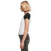 T-shirt baseball retro femme Urban Classics Organic Stretch GT - blanc/noir - 2XL