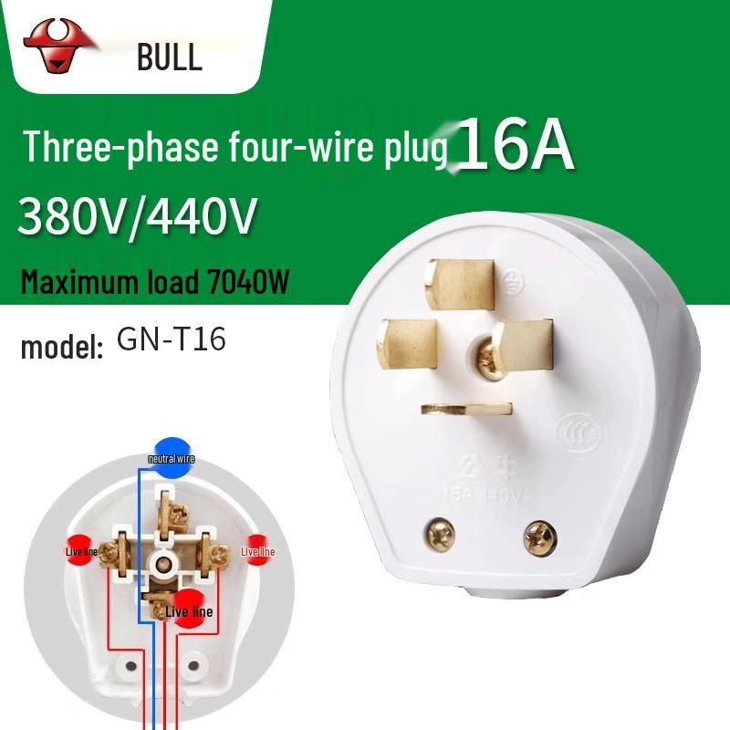 Bull Three-phase Four-pole Industrial Plug