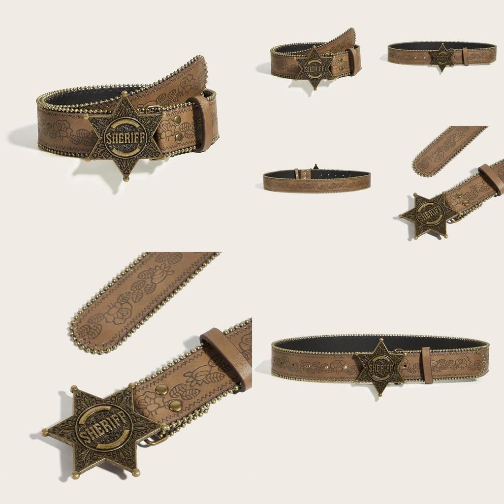 Punk Leather Belt With Metal Snap Buckle For Casual Youth Fashion