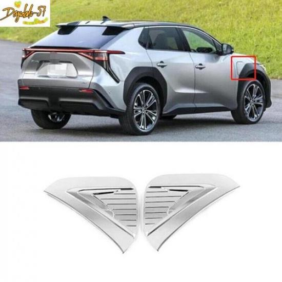 Fit For Toyota bZ4X -2024 Chrome 2PCS Side Charging Plug Port Cover Trim