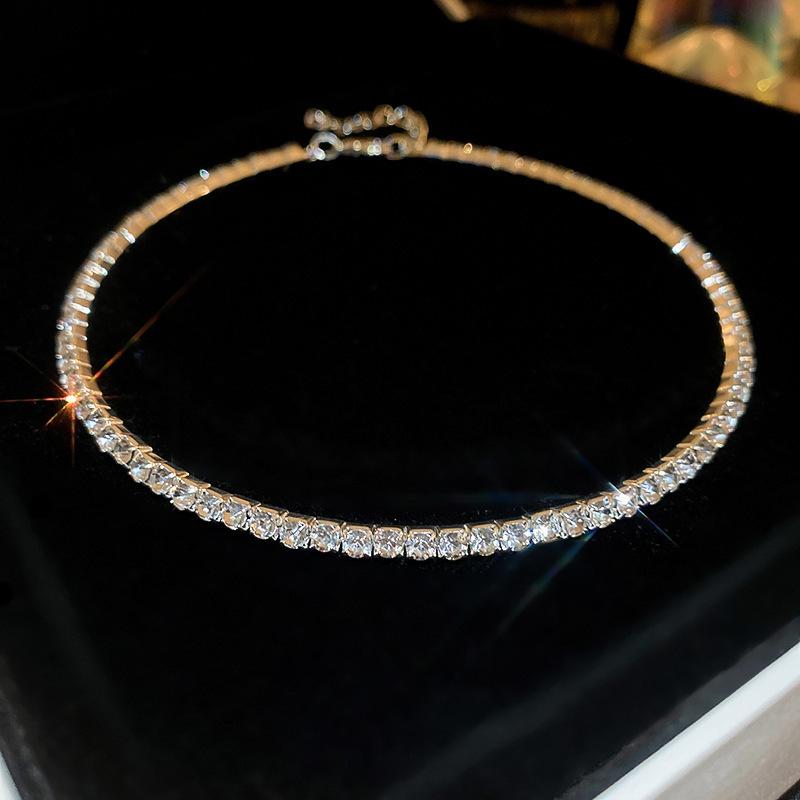 French zircon round multi-layer necklace simple super fairy fashion versatile collarbone chain light luxury high-end necklace