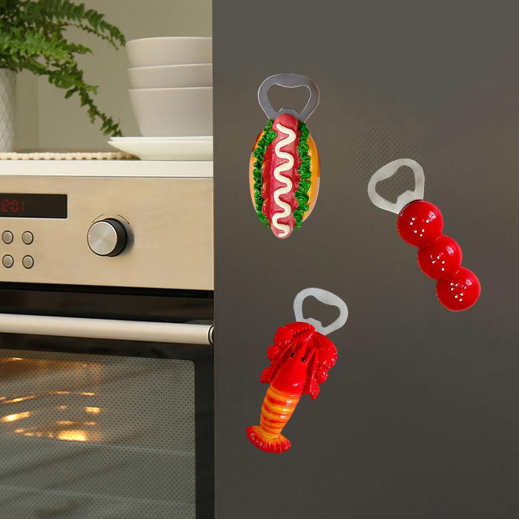 Bottle Opener, Fridge Magnet, Cute Decorative Magnet, Personality Creative Three-dimensional Magnet
