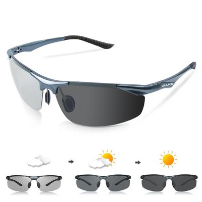 UHUKO Polarized Photochromic Sunglasses Unisex Photochromic Sports Sunglasses with UV400 Ideal for Outdoor and Mountaineering [Ultra-Lightweight/Fast