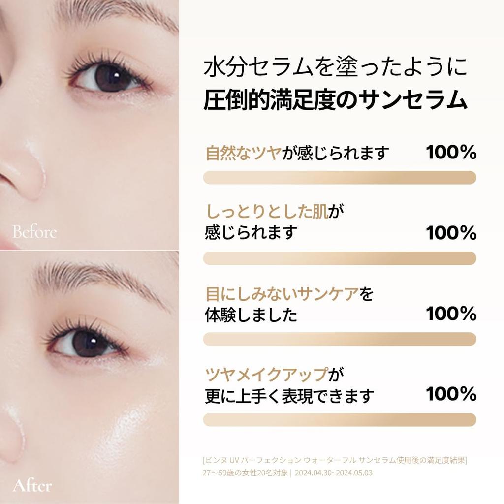 VINNE UV Perfection Waterful Sun Serum UV Essence Sunscreen Glowing Skin Dewy Skin Moisturizing Hydration [VINNE Official] SPF50+ PA++++ /