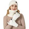 Men's Women's Thick Warm Knitted Hat Scarf Gloves Three-piece Set