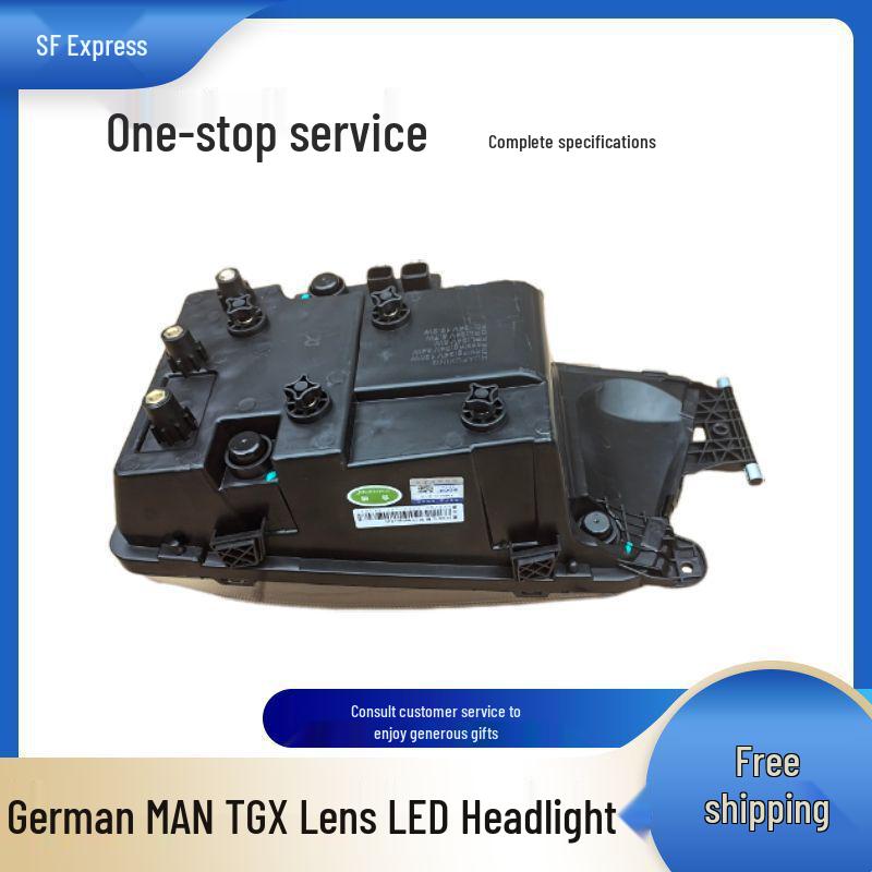 Dual-Lens LED Headlights with DRL & Sequential Turn Signals for MAN TGX/TGS Germany Models.