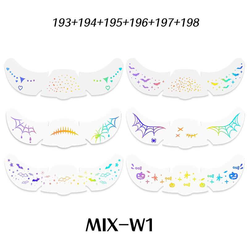 Halloween, Tattoo Stickers, Waterproof, Sparkling, Freckle Makeup Stickers, Cartoon, Children's Face Stickers, Party Decorations