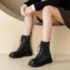 New Natural Wool Fur Warm Snow Boots Women Winter High Heel Ankle Boots Genuine Leather Warm Non-slip Short Boots Platform Shoes