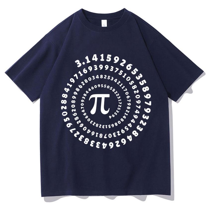 Hot Sale Mens High Quality Cotton Crewneck Funny Pi Print Summer Loose Tshirt Short Sleeve Gothic Oversized Tshirt Casual Tops