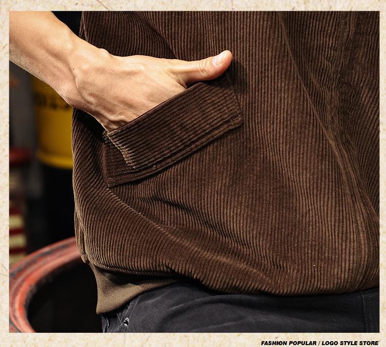 Herren Cord Harrington Jacke mit Kragen - Herbst/Winter 2025 Neuankunft