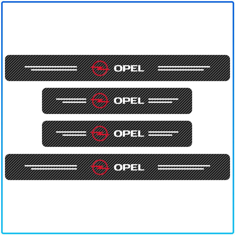 4Pcs Carbon Fiber Car Door Sill Protector Threshold Stickers For Opel Crosa D Astra H Insignia Astra J Zafira B Mokkaastra Vivaro Astra G