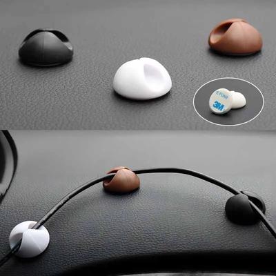 6PCS Car USB Cable Organizer Fixer Self-Adhesive Cable Bracket Cable Clamp Silicone Cable Tie Fixer Car Storage Clip Accessories