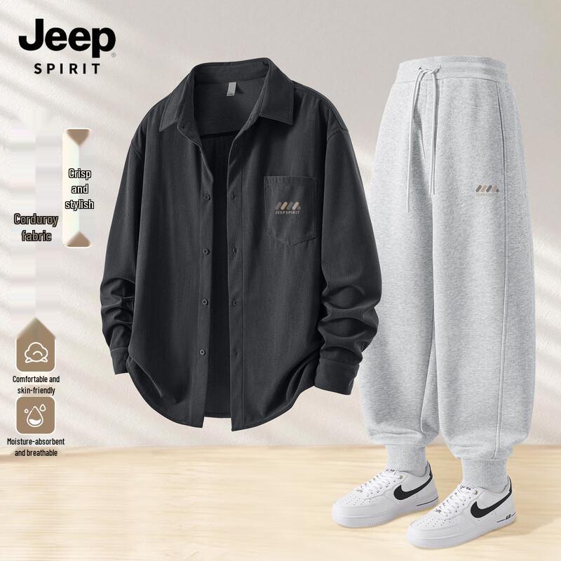 

JEEP SPIRIT Men s 2025 Autumn Casual Tracksuit Set 2XL