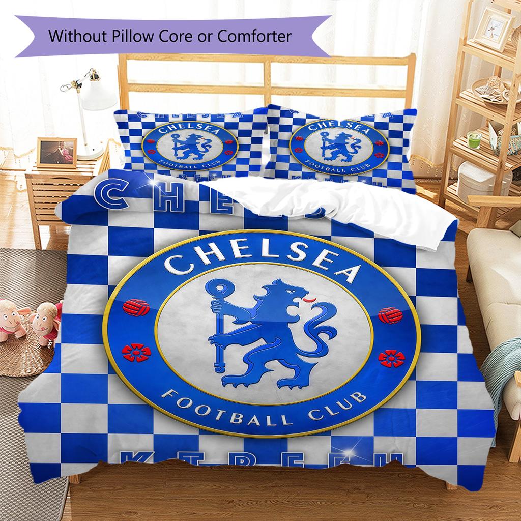 Chelsea logo Pattern Bedding Quilt Set Quilt Cover Pillowcase Home Decoration Birthday Gift (1 * duvet cover + 2 * pillowcase, without core)