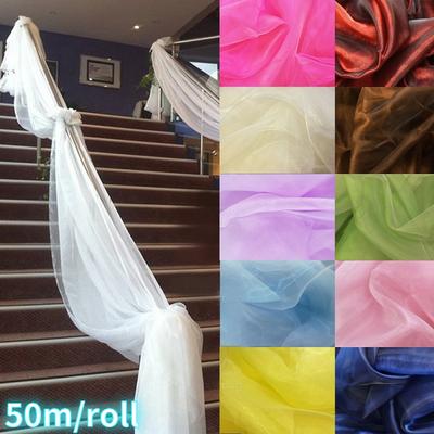 Ruloninis tiulis permatomas krištolinis organzos ritininis audinys, baltas vakarėliui, vestuvių dekoravimui, fotoskambučiui, fonas, rekvizitas, scenos dekoras 50 cm x 50 m