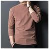 Men's Mock Neck Long-Sleeve Slim Fit Velvet Fleece T-Shirt