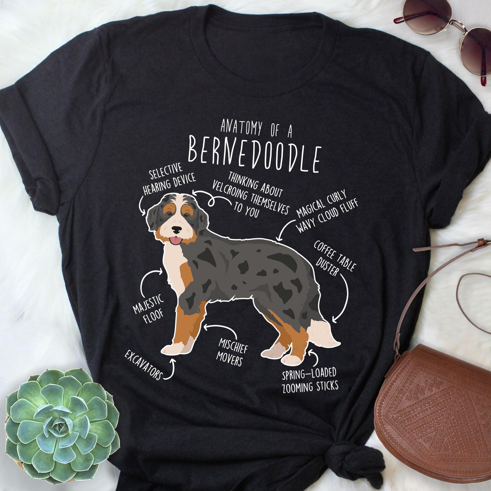 Bernedoodle Shirt, Black Merle Bernedoodle Dog Lover Gift, , Funny Cute Doodle T-shirt Poodle Mix Cross Tshirt Mom Dad Blue Merle 150