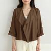 ZANZEA Womens Summer Loose Casual 3/4 Sleeve Thin Cardigan Blouse