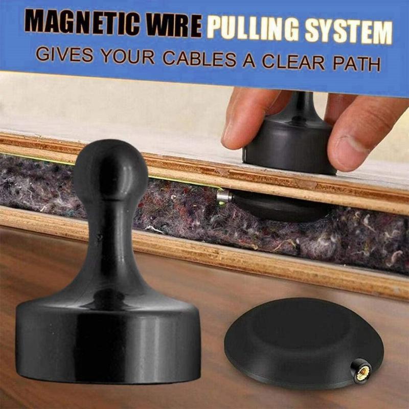 Strumento magnetico per tiracavi con gancio rivestito in nylon e linea flessibile giallo-verde per infilare nei tubi Linee scure Lavori elettrici