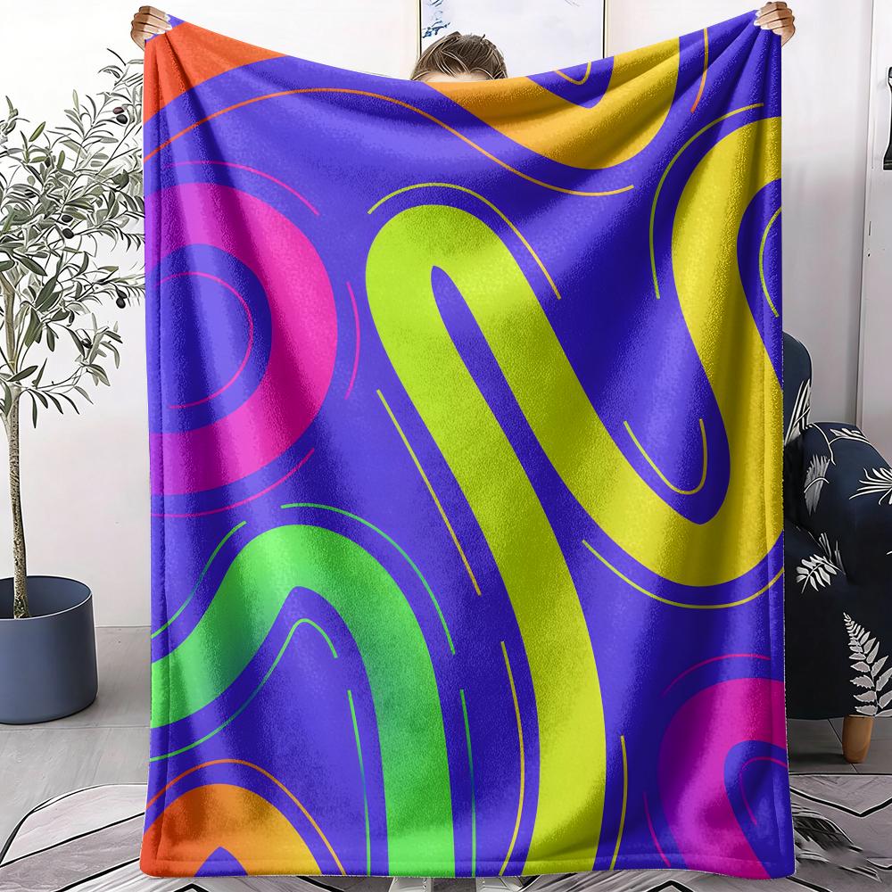 Colorful Vectors Throw Soft Flannel AC Blanket Lightweight Summer Nap Throw Cozy  Blanket for Sofa Bed Travel Home