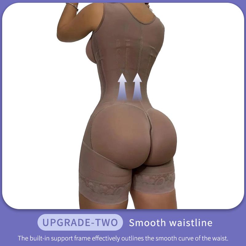 Double-Layer Reinforced Waist Cincher Bodysuit - High-Waisted, Tummy Control & Hip-Lifting Shapewear for Women