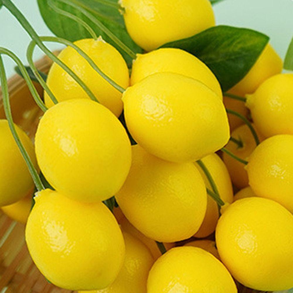 Handmade Artificial Lemons String DIY Elegant Simulation Lemon Branches Lifelike Foam Faux Lemon Farmhouse Garden Decor