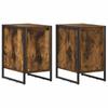 Nightstand Set of 2 Smoked Oak Finish 39.5 X 30 X 50 Cm Engineered Wood