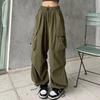 Winter Solid Casual Baggy Cargo Pants Women Harajuku Oversize Y2k Wide Pants Female Korean Fashion Sports Retro Trousers 2026